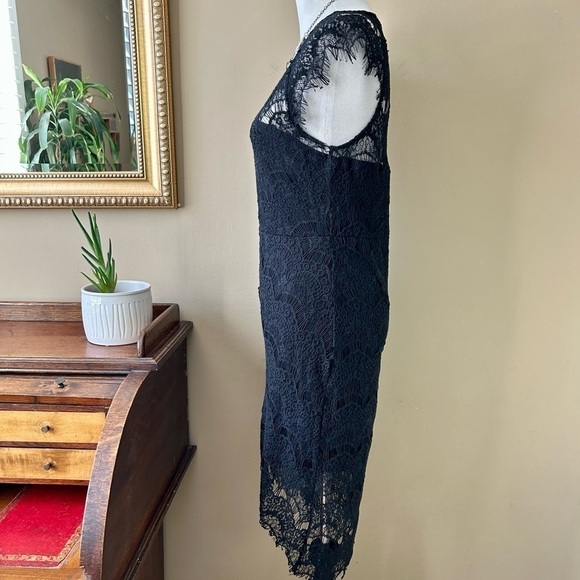 Free People Intimately Peek-A-Boo Slip Dress Black Lace Illusion Size Medium - Picture 10 of 16